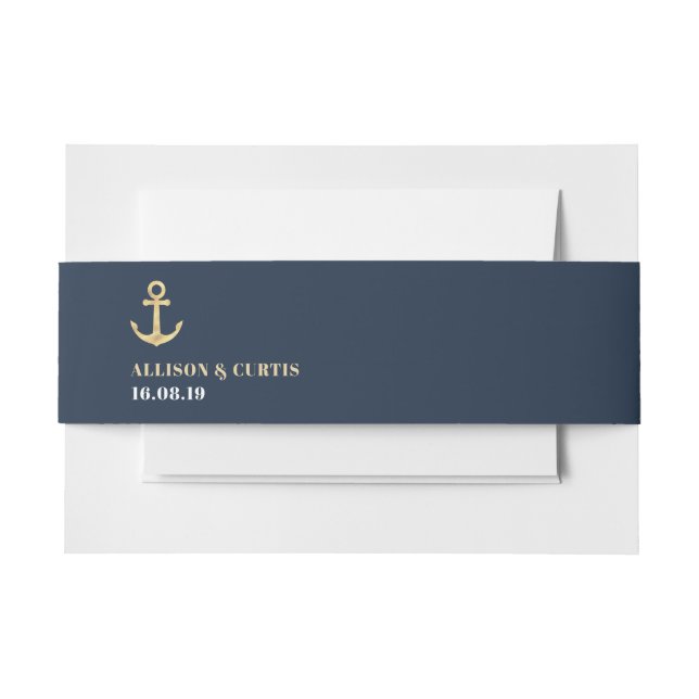 Bandeau De Faire-part bande ventrale marine moderne (Devant Example)