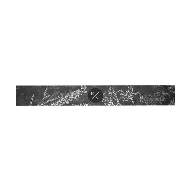 Bandeau De Faire-part Bande ventre Fleur sauvage Goth Glam (Plat)