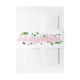 Bandeau De Faire-part Bandeau de félicitations floral rose pour invitati