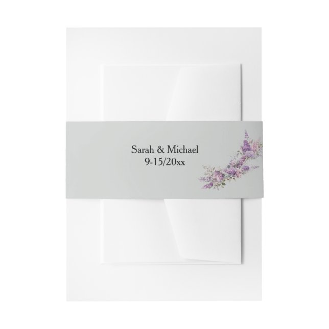 Bandeau De Faire-part Bandeau de ventre floral lilas (Devant example)