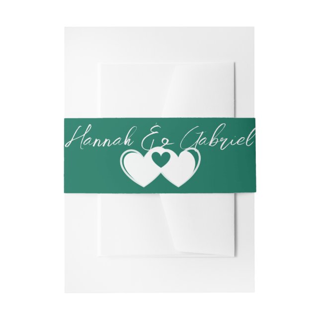 Bandeau De Faire-part Bandeau de ventre Invitation Vert Émeraude (Devant example)