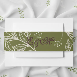 Bandeau De Faire-part Bandeau neutre marron mousse et vert olive