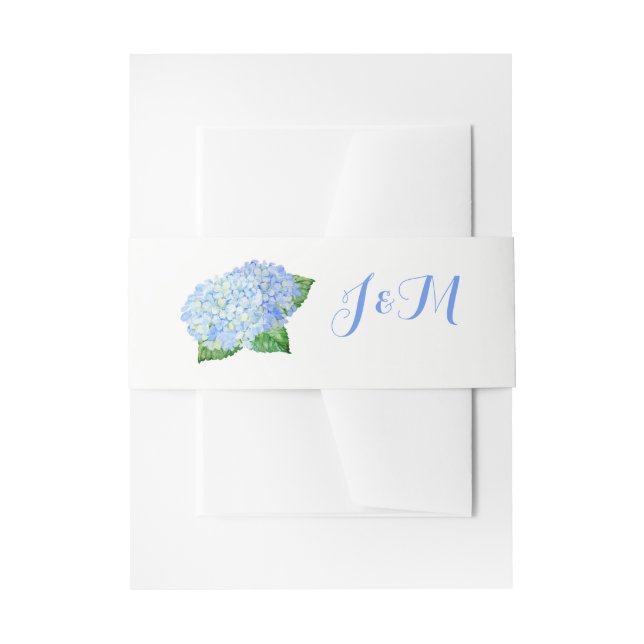 Bandeau De Faire-part Bandes de Faire-part de mariage Blue Hydrangea (Devant example)