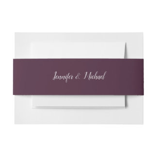 Bandeau De Faire-part Bandes de ventre bordeaux violet foncé