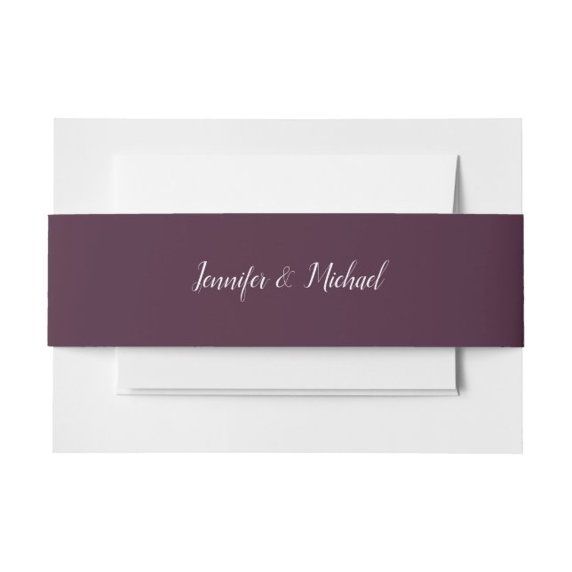 Bandeau De Faire-part Bandes de ventre bordeaux violet foncé (Devant Example)