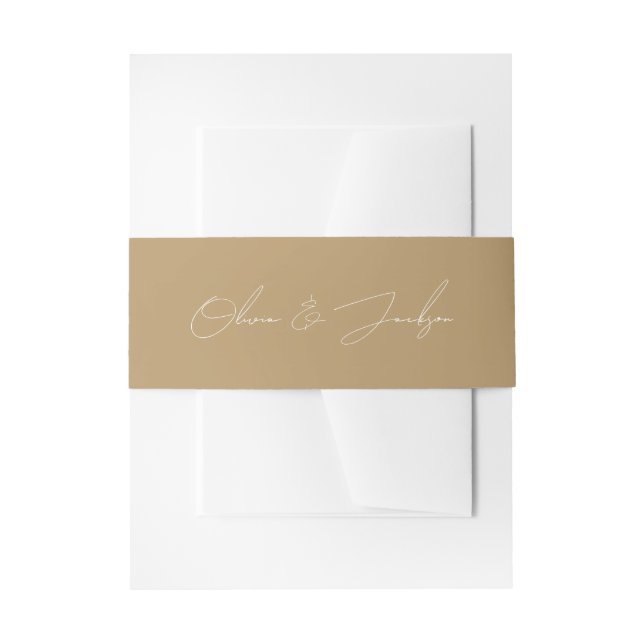 Bandeau De Faire-part Bandes de ventre Gold Chic (Devant example)