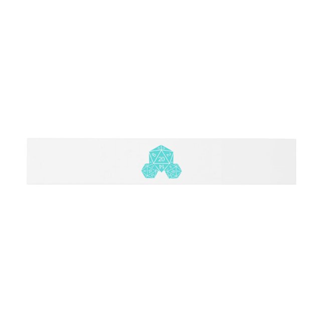 Bandeau De Faire-part Bandes de ventre Mariage Aqua D20 Dice (Plat)