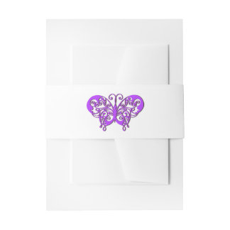 Bandeau De Faire-part Bandes élégantes de ventre de mariage de papillon