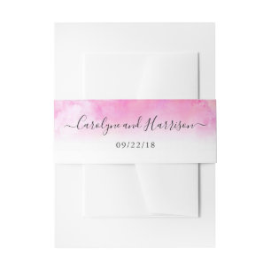 Bandeau De Faire-part Bandes Mariages de ventre Ombre Watercolor - Rose