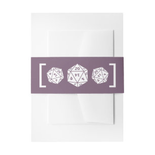 Bandeau De Faire-part Bandes Mariages de ventre pourpres D20 Dice