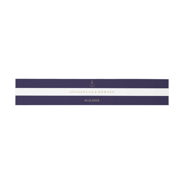 Bandeau De Faire-part Bandes nautiques modernes mariage Bande Belly (Plat)