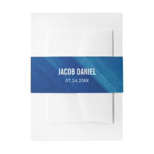 Bandeau De Faire-part Barre grunge bleue moderne Mitzvah