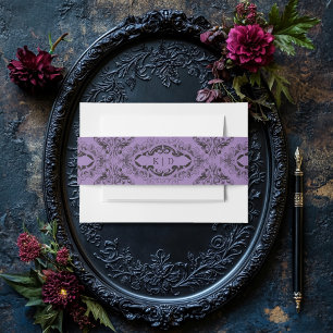 Bandeau De Faire-part Batte victorienne jusqu'à la mort Mariage noir et 