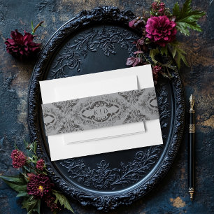 Bandeau De Faire-part Batte victorienne jusqu'à la mort Mariage noir et