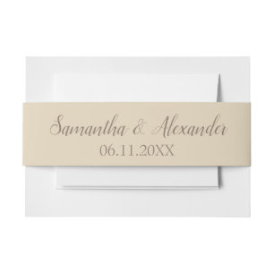 Bandeau De Faire-part Beau Beige et Brown