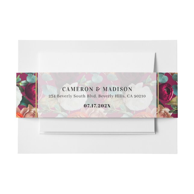 Bandeau De Faire-part Beau Mariage de fleurs d'été (Devant Example)