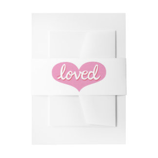Bandeau De Faire-part BEAUCOUP AIMÉ -Adoré - Coeur rose
