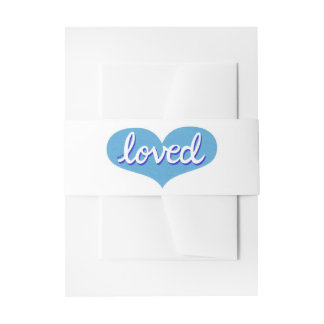 Bandeau De Faire-part BEAUCOUP AIMÉ - Coeur d'amour bleu -