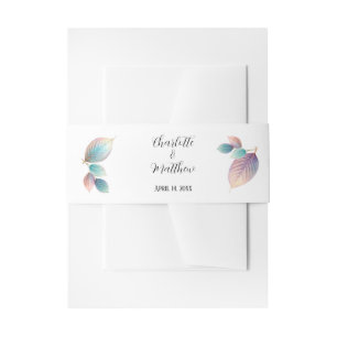 Bandeau De Faire-part Beauté Ethérée Soft Tone Whimsical Feuilles Pastel