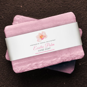 Bandeau De Faire-part Beauty soap label orchid flower custom belly band