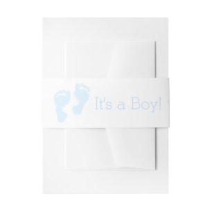Bandeau De Faire-part Bébé de pieds de bébé bleu
