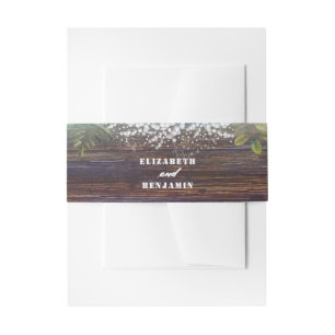 Bandeau De Faire-part Bébé's Breath Rustic Wood Barn Mariage