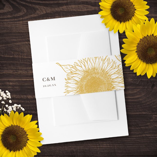Bandeau De Faire-part Belle + Élégant Mariage de automne de tournesols (Créateur téléchargé)