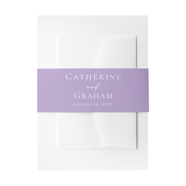 Bandeau De Faire-part Belle Lilac violet blanc Mariage personnalisé (Devant example)