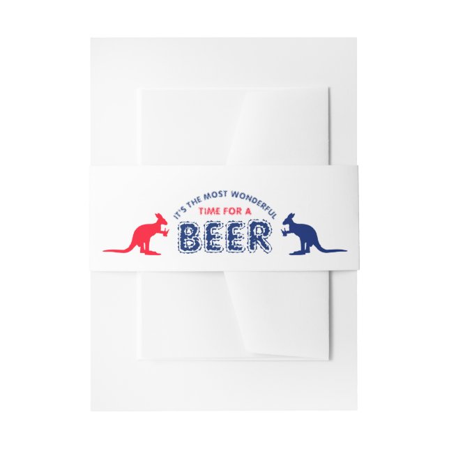 Bandeau De Faire-part Bière Kangaroo, Drapeau australien Noël (Devant example)