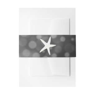 Bandeau De Faire-part Black Starfish Bubbles Mariage Belly Bands