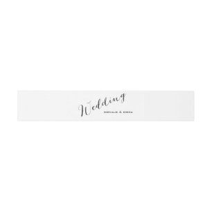 Bandeau De Faire-part Black & White Elegant Wedding Invitation Bellyband