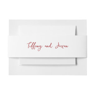 Bandeau De Faire-part Blanc avec texte rouge de votre choix