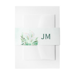 Bandeau De Faire-part Blanc Calla Lily Aquarelle Mariage