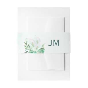 Bandeau De Faire-part Blanc Calla Lily Aquarelle Mariage
