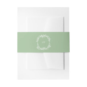 Bandeau De Faire-part Blason Botanique Monogramme Vert Sauge Mariage