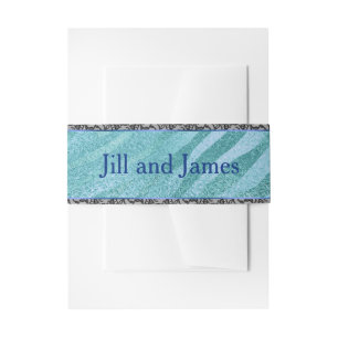 Bandeau De Faire-part Bleu avec Faux Black Lace