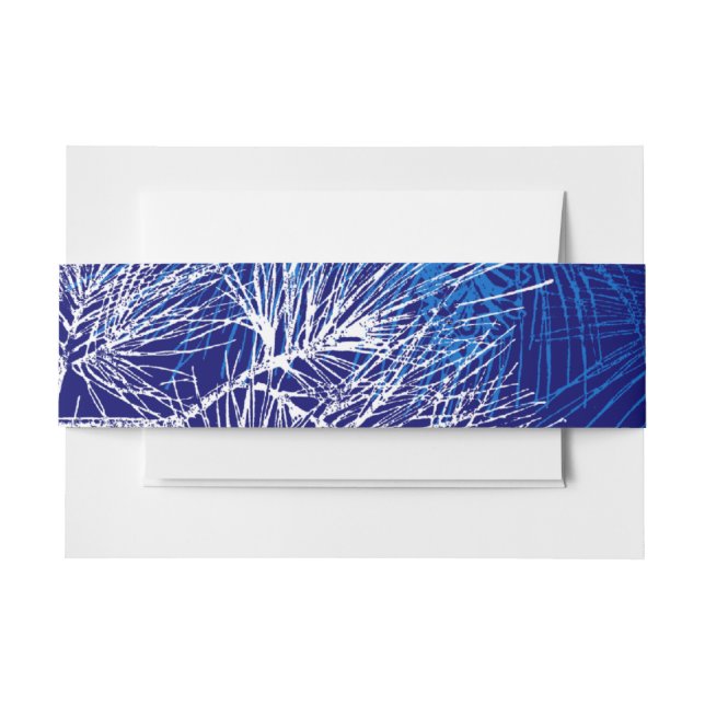 Bandeau De Faire-part Bleu Blanc Vacances Pin Motif Bandes (Devant Example)