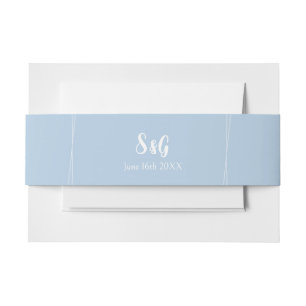 Bandeau De Faire-part Bleu clair Élégant Joli Mariage