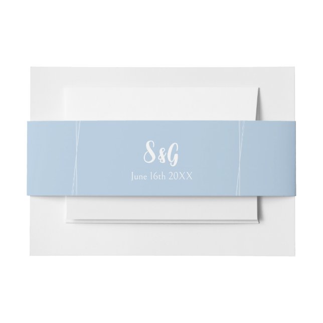 Bandeau De Faire-part Bleu clair Élégant Joli Mariage (Devant Example)