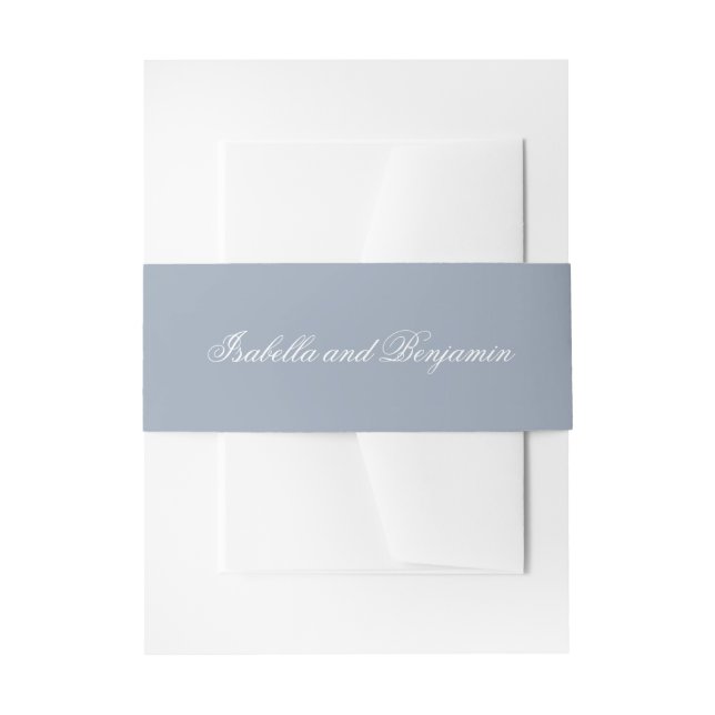 Bandeau De Faire-part Bleu Dusty Traditionnel Mariage Élégant (Devant example)