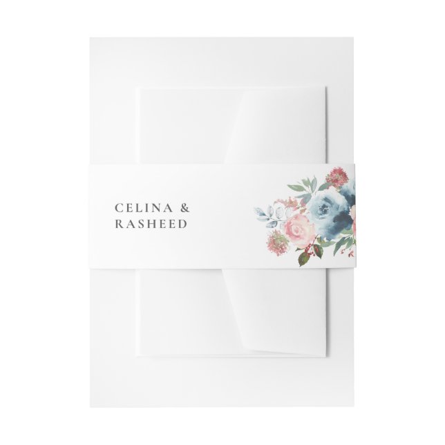 Bandeau De Faire-part Bleu et rose pâle 2 (Devant example)