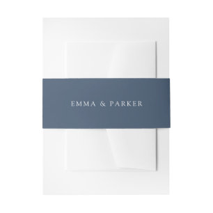 Bandeau De Faire-part Bleu foncé uni Mariage personnalisé