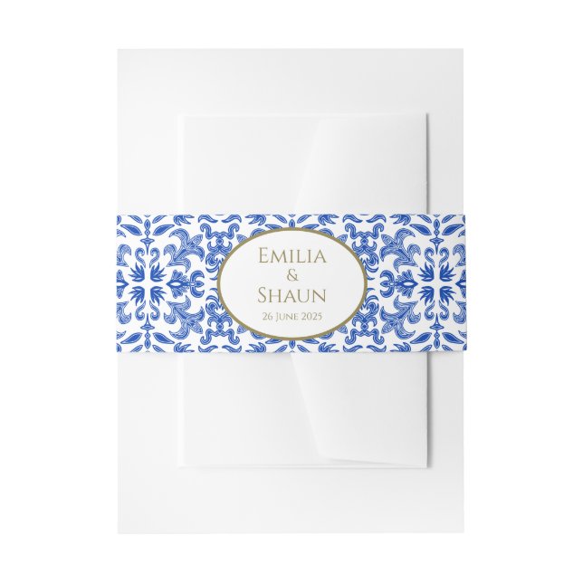 Bandeau De Faire-part Bleu italien traditionnel (Devant example)
