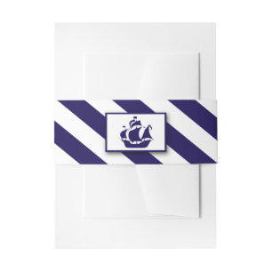 Bandeau De Faire-part Bleu Mariage de navire marine