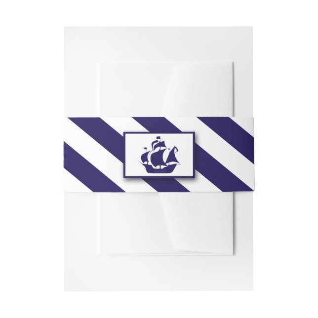 Bandeau De Faire-part Bleu Mariage de navire marine (Devant example)