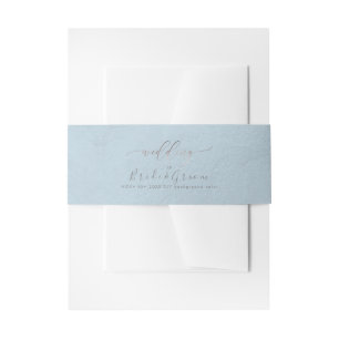 Bandeau De Faire-part Bleu Poussiéreux Iridescent, Mariage