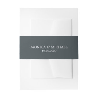 Bandeau De Faire-part Blue Grey Classic Mariage personnalisé