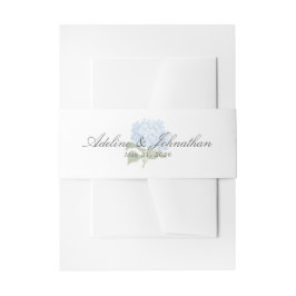 Bandeau De Faire-part Blue Hydrangea Couples Nom et date du Mariage