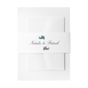 Bandeau De Faire-part Blue Silver Dragon Mariage Belly Bands