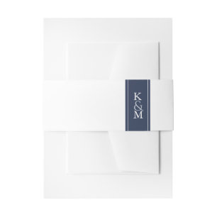 Bandeau De Faire-part Blue Wave Mariage Navy/White ID836